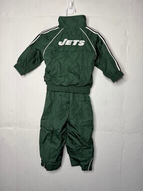 Vintage Reebok 18 Months NFL New York Jets  Green Matching Set Windbreaker